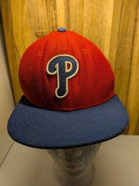Phillies Hat New Era Youth Size 6 1/2 Red Blue Fitted MLB Baseball